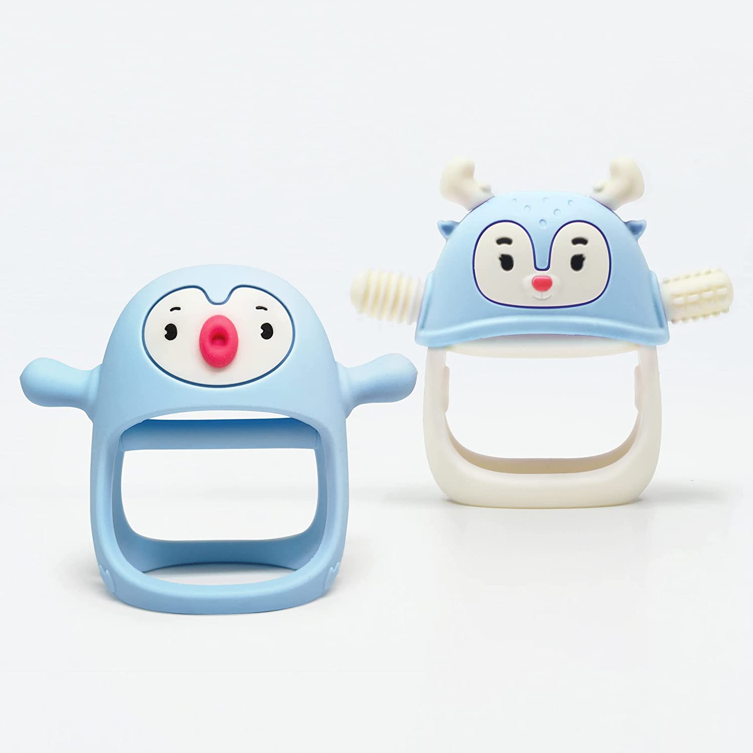 251025031447560_1 Smily Mia Penguin Baby Teething Toys for 3-6Months, Infant Handheld Pacifiers 0-6Months, 3Months Old Baby Must Haves, 4months Old Toys for Babies, Light Grey… - Image 1